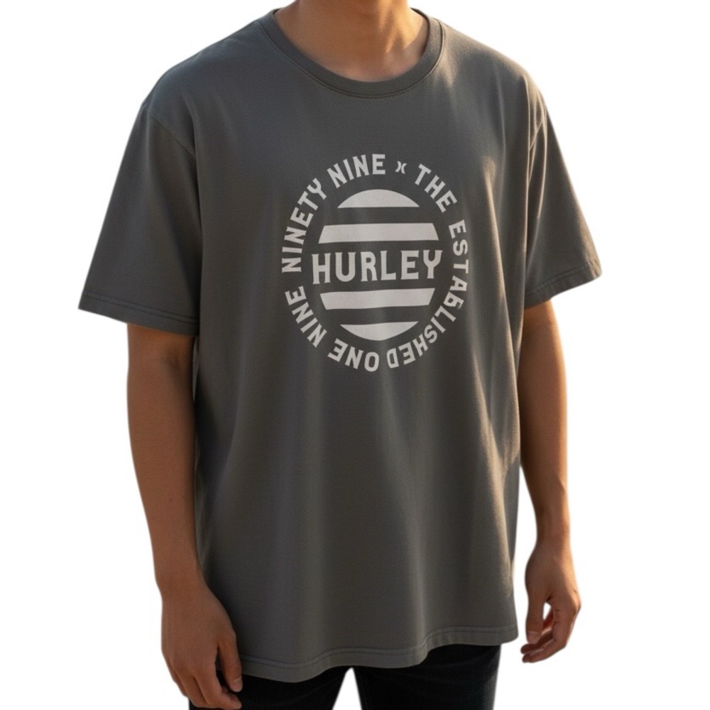 Hurley T-Shirt Short Sleeve Dark Gray Logo Tee Size XLARGE